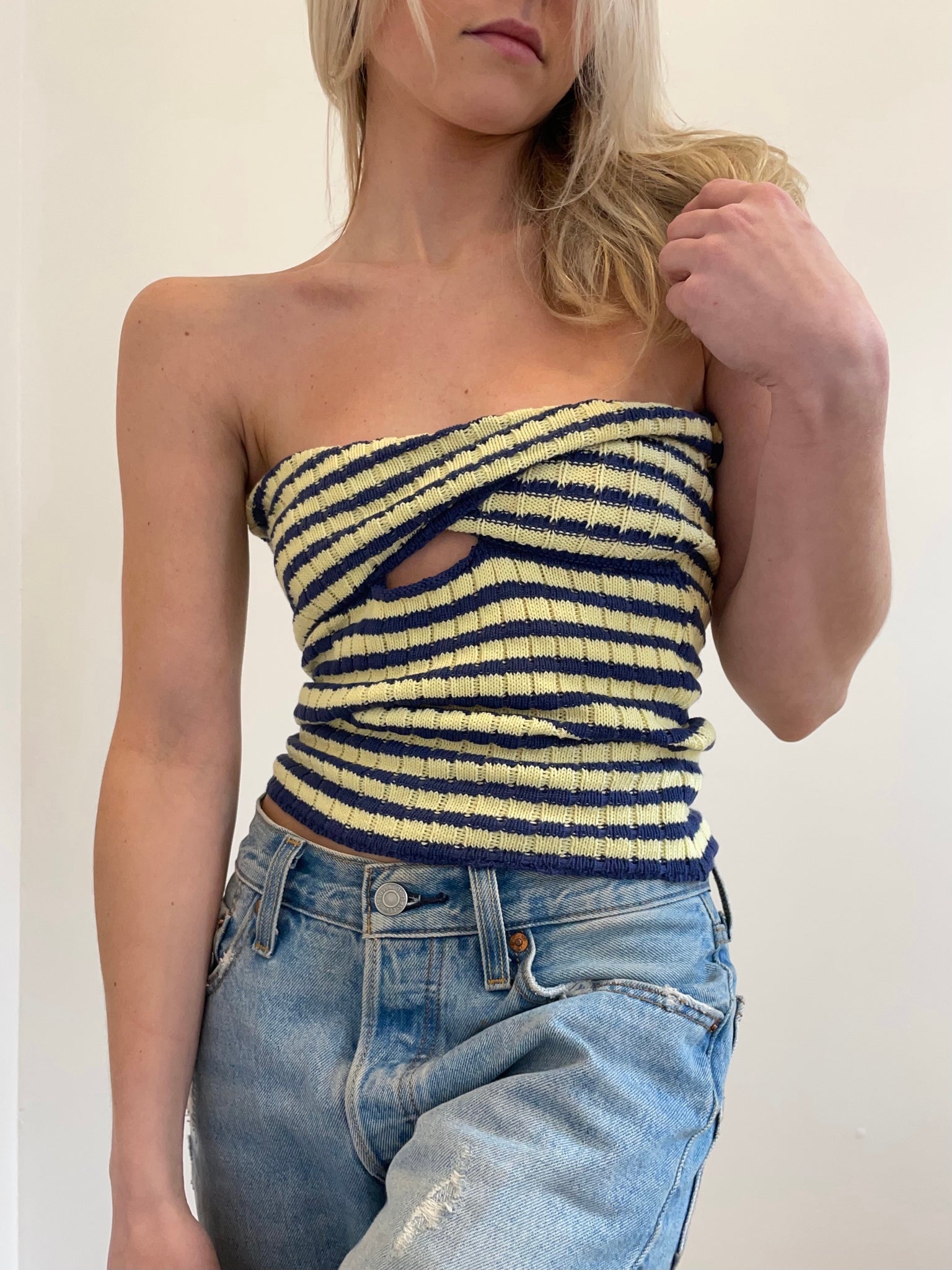 Daisy Knit Strapless Top